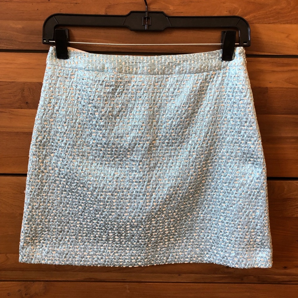Alice + Olivia Metallic Mini Skirt Ice Blue